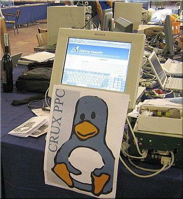 touchscreen kiosk powered by CRUX PPC on Genesi Efika (Freescale MPC5200B SoC)